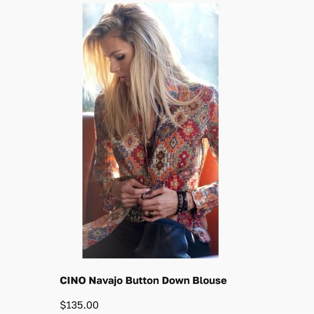 Gently used - CINO Navajo Button Down Blouse Colorful  100% Cotton
